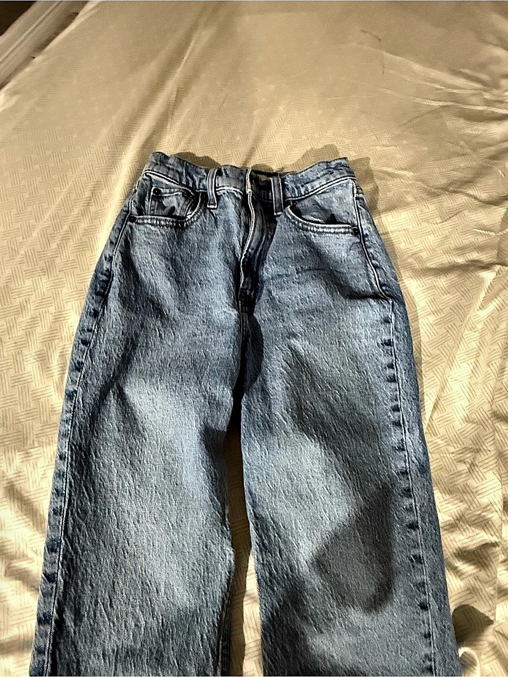 Abercrombie & Fitch Curve Love Ultra High Rise 90s Straight Jean Blue Waist 25 - Picture 2 of 6